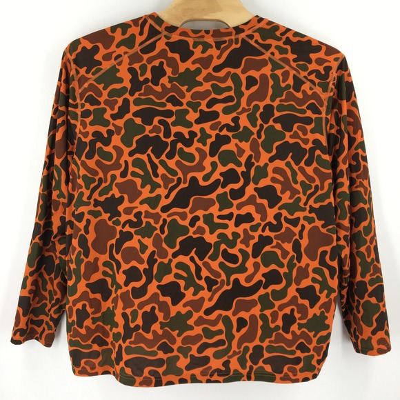 Alaskan Hardgear Shirt Mens 3XL Long Sleeve Orange Camo Baselayer Hunting - Picture 3 of 7